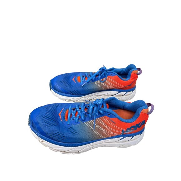 Hoka Clifton 6 Mens Blue Orange Mens Running Sneakers Size 9.5 SKU 9460 - Picture 4 of 16